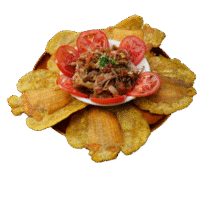 Patacones Con Carne Desmechada