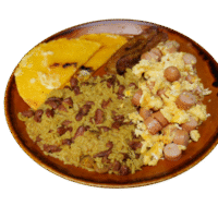 Calentado Con Huevo Revueltos y Salchichas